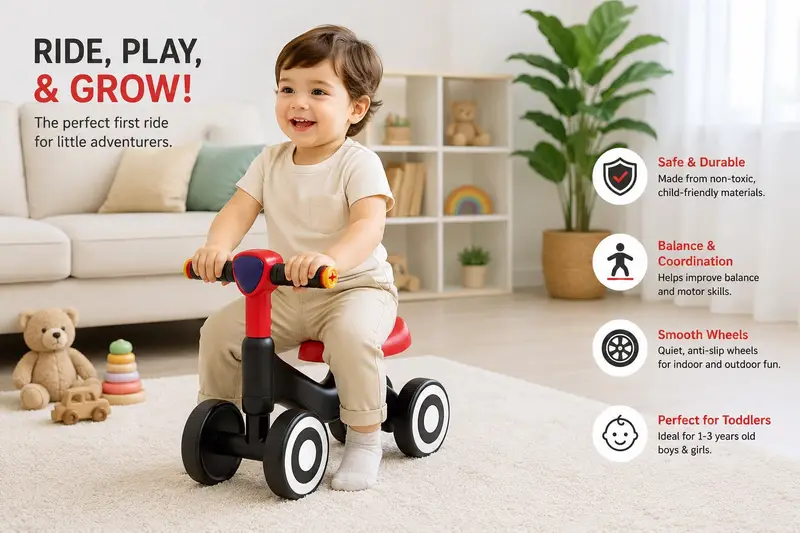 Kids Balance Ride-On Bike (Toddler Push Bike) - Image 2